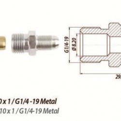 Переходник в зборе М10х1 / G1/4-19 металл